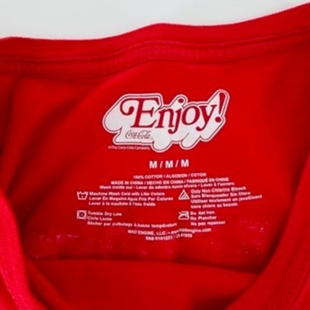 Coca-Cola Red Graphic Crop Top Skateboarder Have a Coke and a Smile Medium - Picture 3 of 7